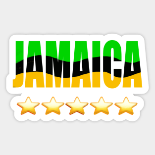 Reggae Rasta Jamaican colours  Five star rating - National flag colors Jamaica Sticker